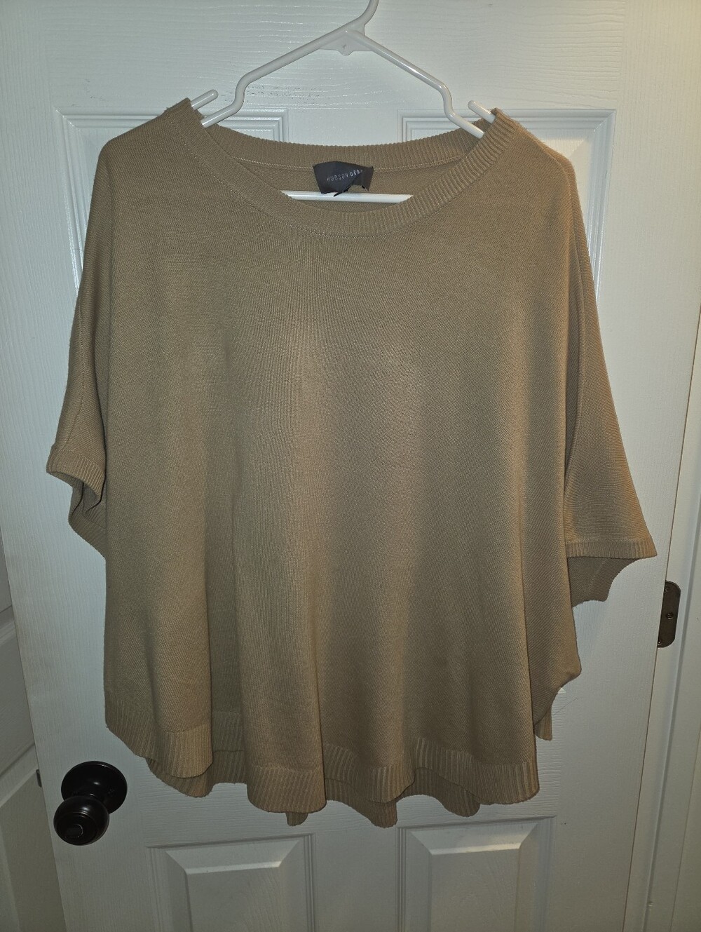 Hudson Gray- Camel Women's Short Sleeve Knit Sweater
